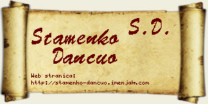 Stamenko Dančuo vizit kartica